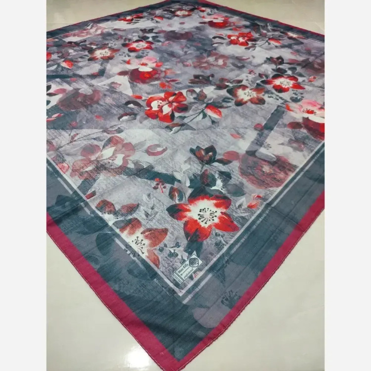 روسری نخی زنانه قواره بزرگ 120 سانتی متری دوردوخت