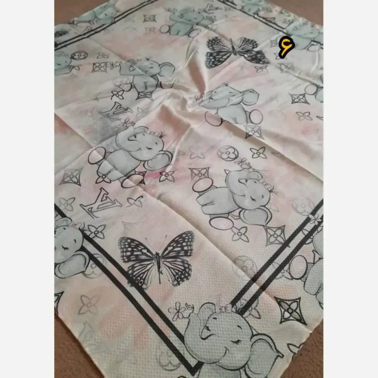 روسری دخترانه سوپرنخ فانتزی دست دوز قواره 100