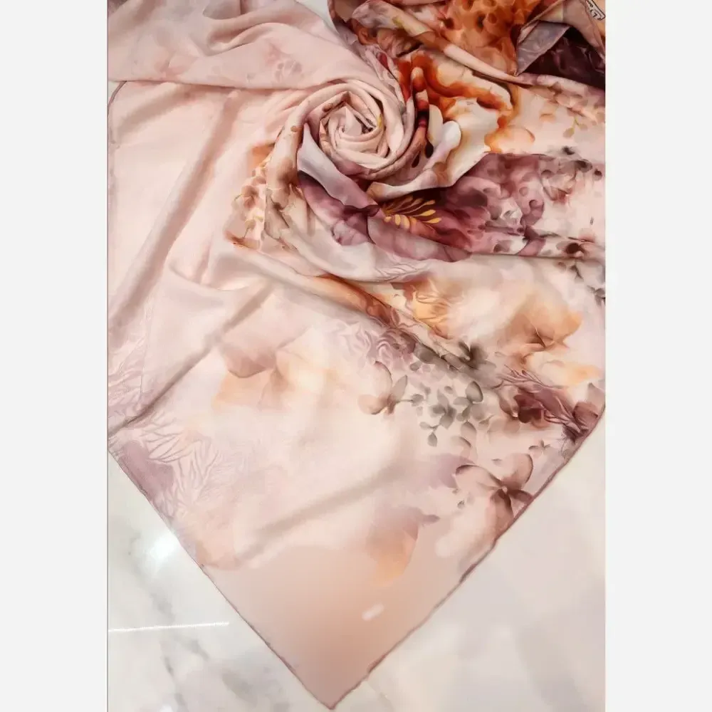 روسری مجلسی قواره دار نخی دست دوز 140 سانتی متر