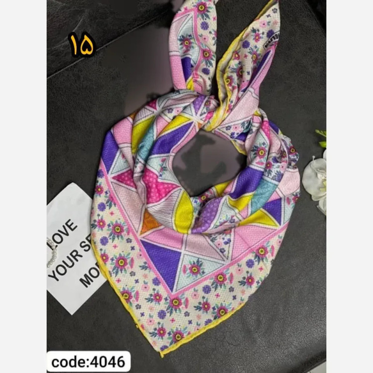 روسری دخترانه سوپرنخ فانتزی دست دوز قواره 100