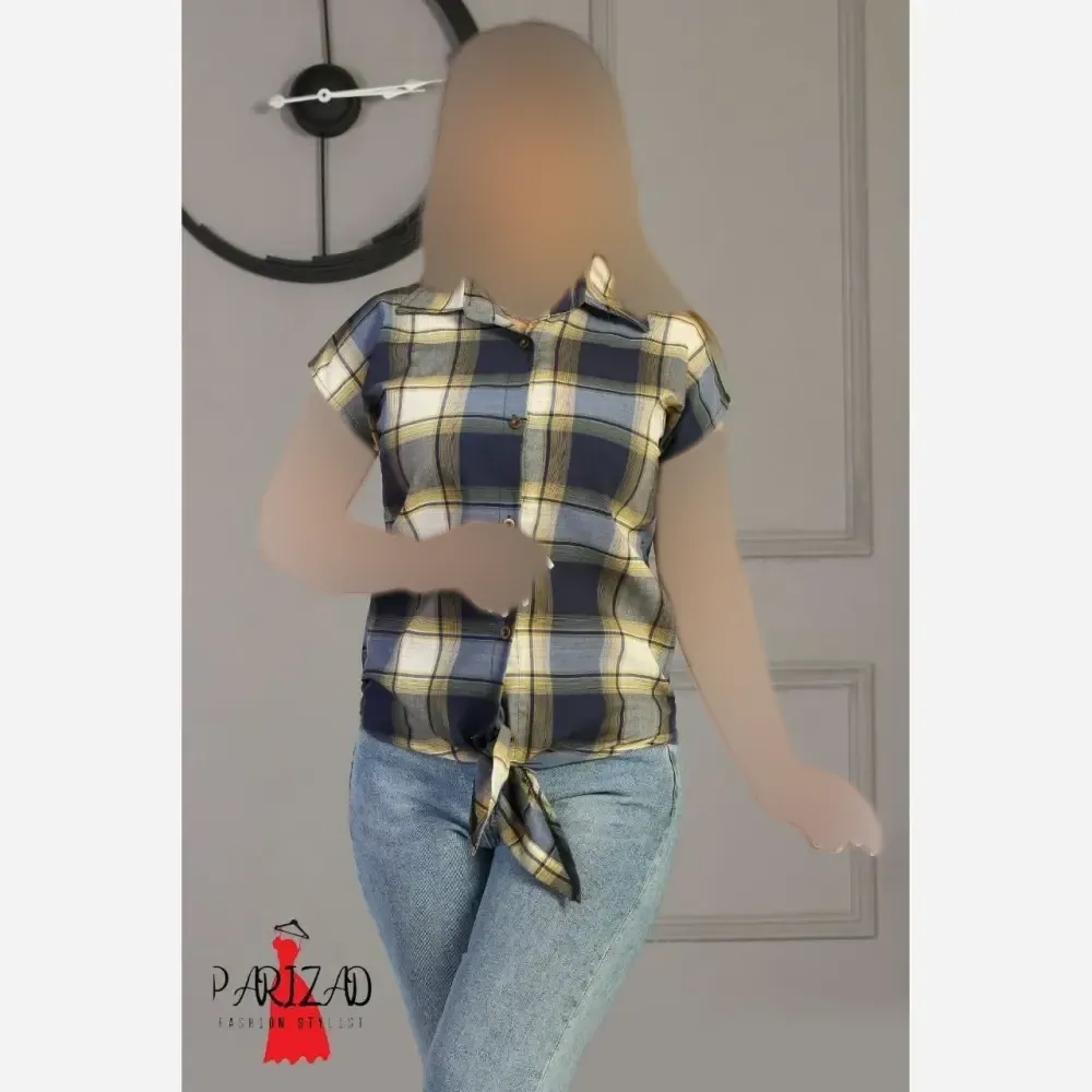 شومیز زنانه گرهی نخی چهارفصل سایز لارج و ایکس لارج