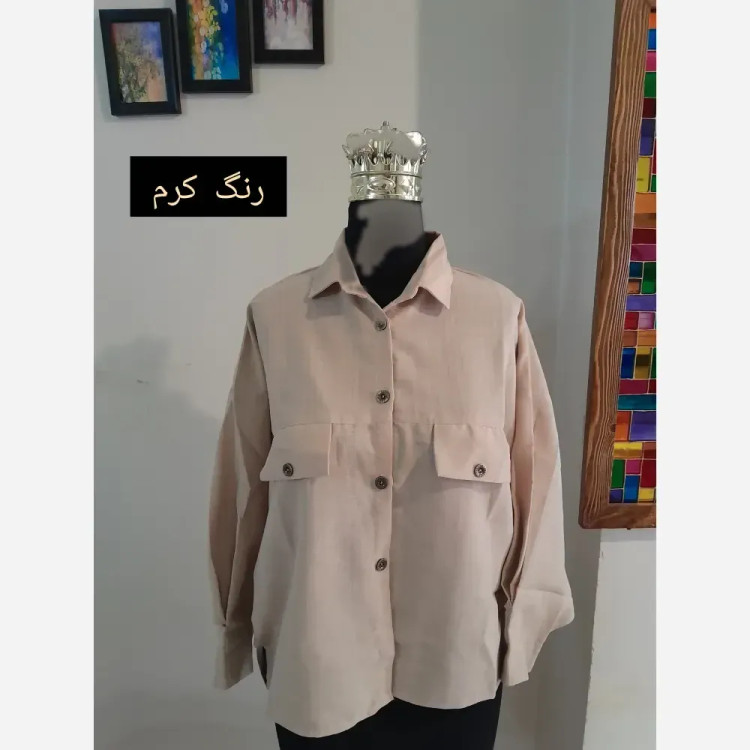 مانتو پانچ کوتاه زنانه پارچه لینن قواره دار سایز بزرگ
