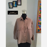 مانتو پانچ کوتاه زنانه پارچه لینن قواره دار سایز بزرگ