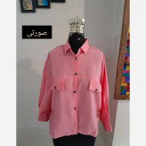 مانتو پانچ کوتاه زنانه پارچه لینن قواره دار سایز بزرگ