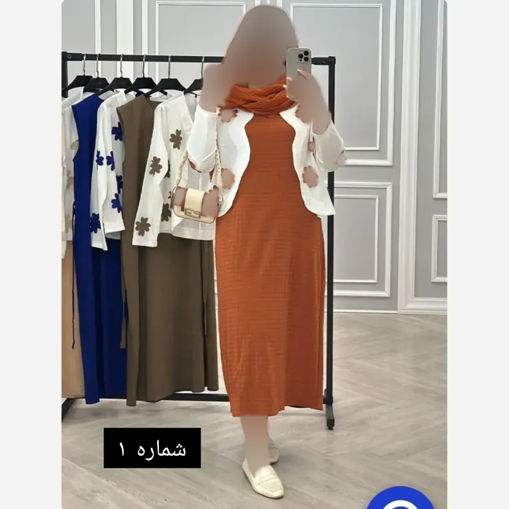 ست کت و سارافون زنانه طرح برگی برجسته پارچه کرپ تنفسی مناسب بهار و تابستان ضد چروک