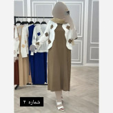 ست کت و سارافون زنانه طرح برگی برجسته پارچه کرپ تنفسی مناسب بهار و تابستان ضد چروک