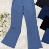 شلوار زنانه دمپا جین کاغذی کشی قد 100 سانت کمر فول کش