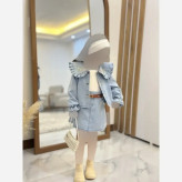 ست چهار تیکه مازراتی دخترانه مدل الماس شامل بلوز تاپ و دامن