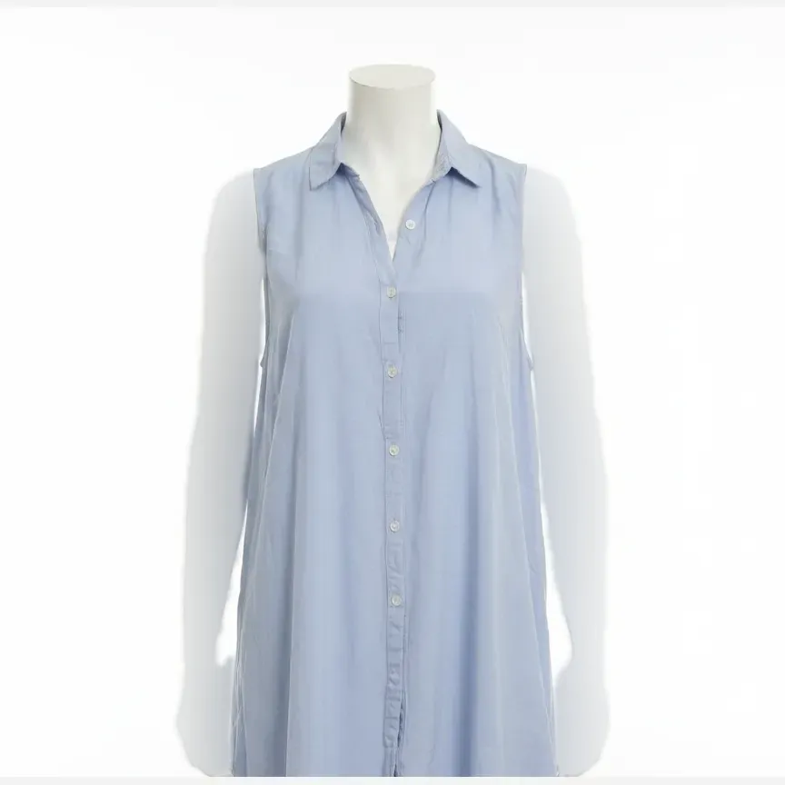 سارافون زنانه نخی آستین حلقه ای قواره آزاد رنگ آبی ملایم سایز 40 تا 50