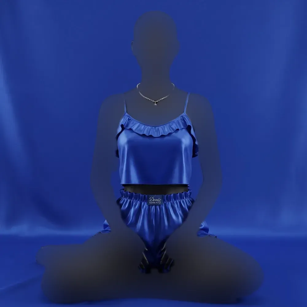 تاپ شورتک زنانه ساتن چین دار بند قابل تنظیم
