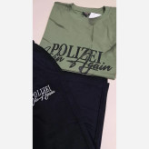 ست تیشرت و شلوارک پسرانه طرح polizei جنس پنبه لاکرا و دورس