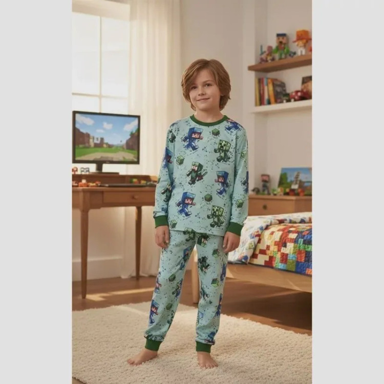 بلوز و شلوار راحتی پنبه یکرو پسرانه طرح سالیوان و بتمن سایز 9 تا 12 سال