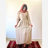 پیراهن ساحلی گلدوزی ماریا جنس نخ ململ فری سایز