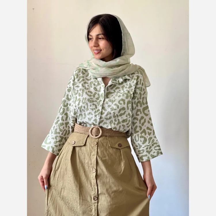 شومیز زنانه کریشه نخ تابستانه خنک فری سایز