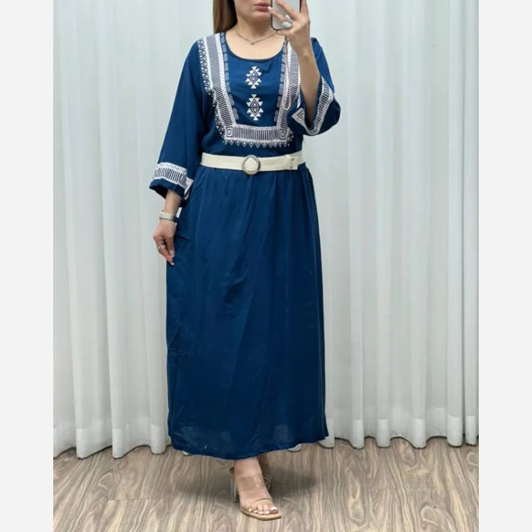 ساحلی نخی زنانه طرح سنتی بند دار فری سایز خنک تابستانی