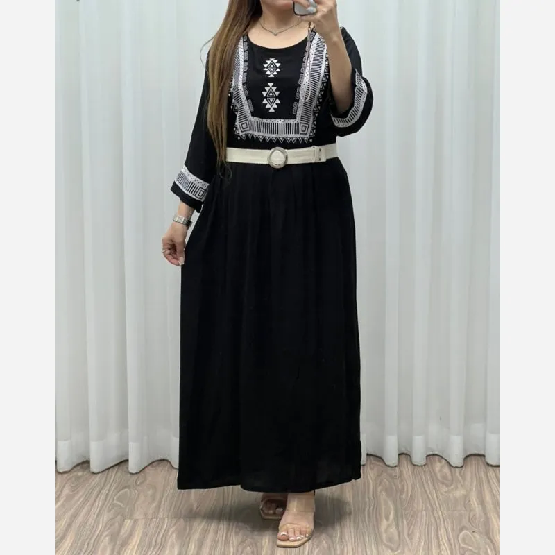 ساحلی نخی زنانه طرح سنتی بند دار فری سایز خنک تابستانی