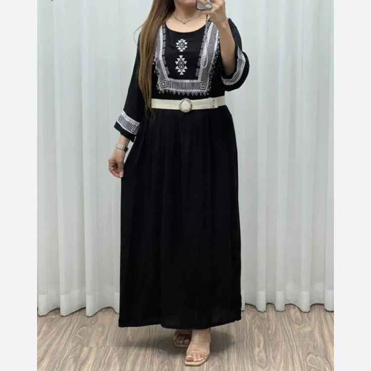 ساحلی نخی زنانه طرح سنتی بند دار فری سایز خنک تابستانی
