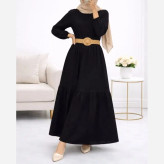 پیراهن ململ طرح آیدا یقه گره ای سایز 38 تا 48