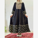 کرتی هندی زنانه جنس نخ وارداتی سایز بزرگ مدل کلوش قد 135