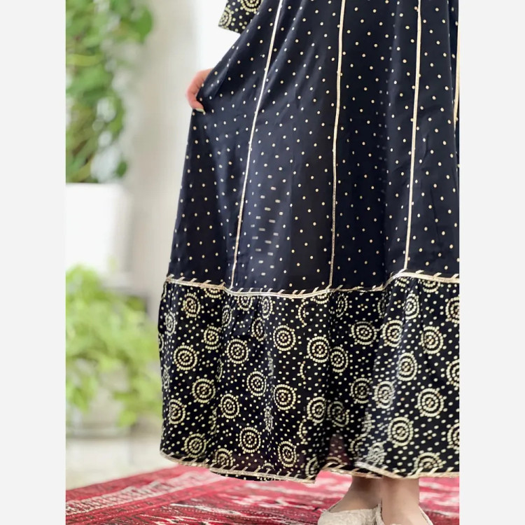 کرتی هندی زنانه جنس نخ وارداتی سایز بزرگ مدل کلوش قد 135