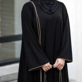 مانتو عبایی مغزی دوزی حلما جنس الیزه اعلا فری سایز