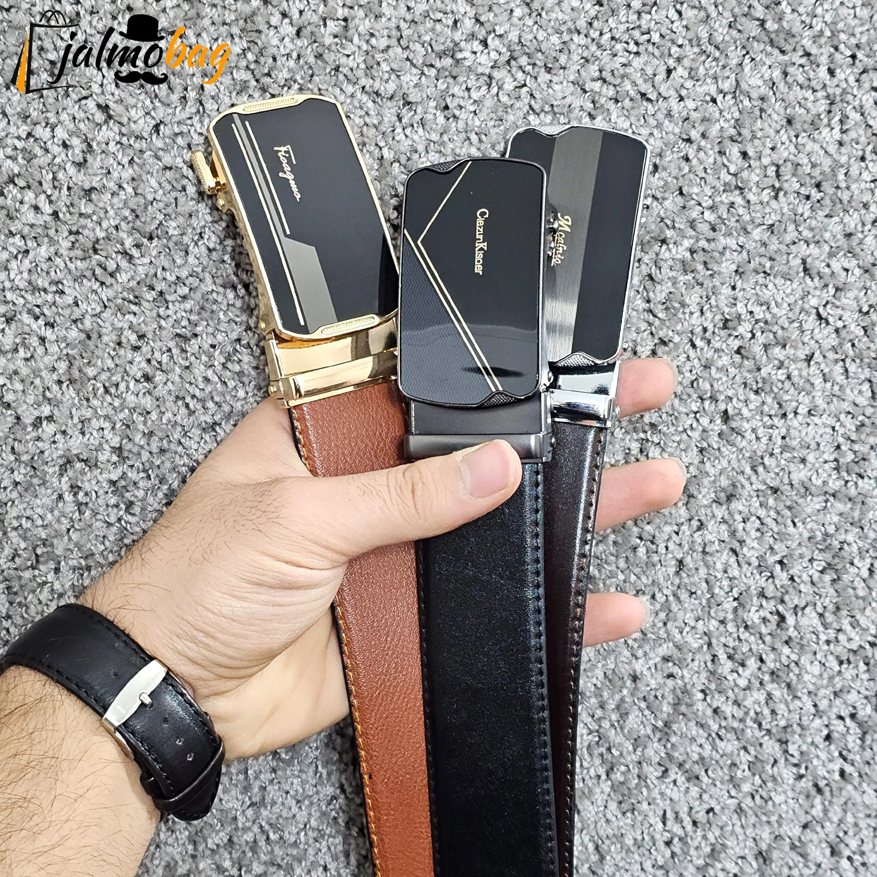 کمربند ریلی چرمی 3.5 سانت طول 125 سانتی متر