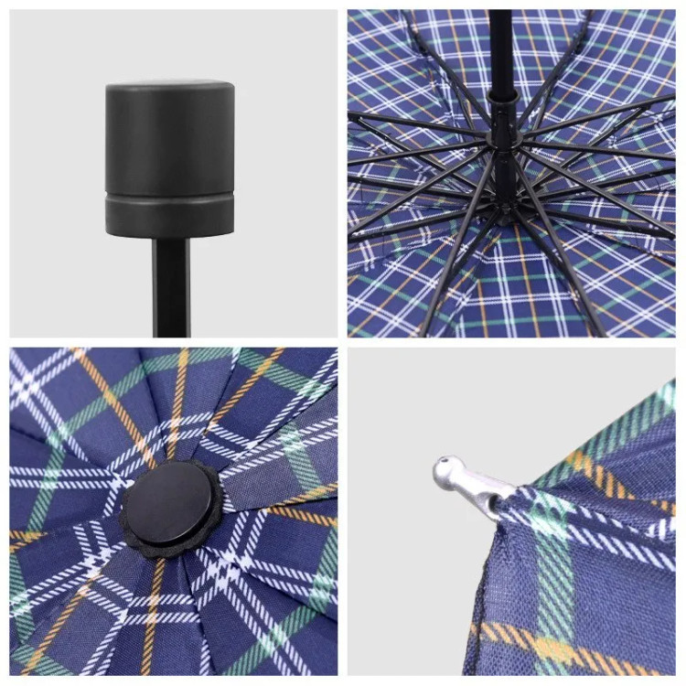 چتر تاشو دو نفره طرح چهارخانه 10 فنره