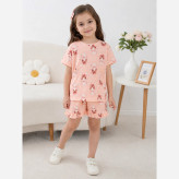ست کراپ و شلوارک دخترانه پنبه ای خنک سایز 2 تا 9 سال