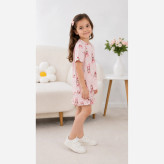 ست کراپ و شلوارک دخترانه پنبه ای خنک سایز 2 تا 9 سال