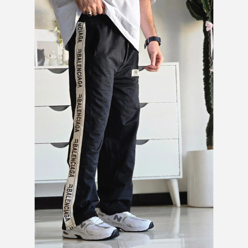 شلوار اسلش نیم بگ بغل نوار بالنسیاگا مشکی فلازت سایز XL XXL XXXL