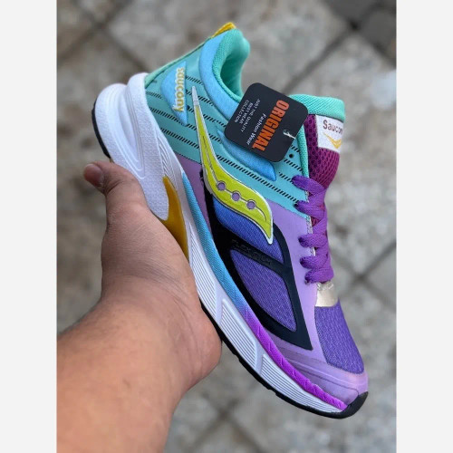 کفش اسپرت ساکونی بنفش زرد دخترانه پسرانه زنانه پیاده روی