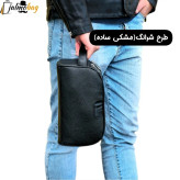 کیف دستی مردانه اسپرت طرحدار چرم صنعتی دو خانه بند دستی