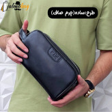 کیف دستی مردانه اسپرت طرحدار چرم صنعتی دو خانه بند دستی