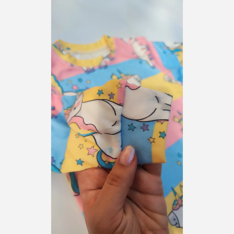ست بلوز و شلوار راحتی طرح تکشاخ نخ و پنبه سایز 35 تا 50