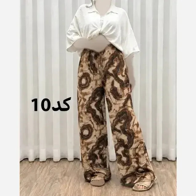 شلوار نخی زنانه خارجی سایز بزرگ راحت و لطیف مناسب روزمره