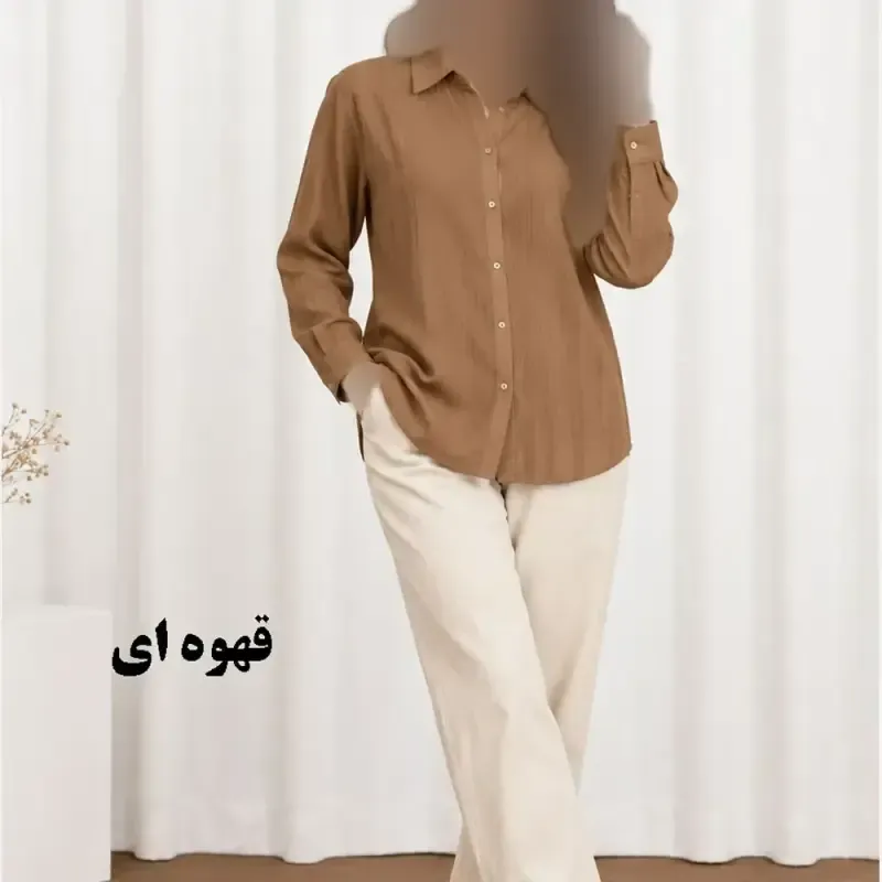 شومیز حریر شیشهای دکمهدار زنانه و دخترانه فری سایز مناسب تا سایز 50