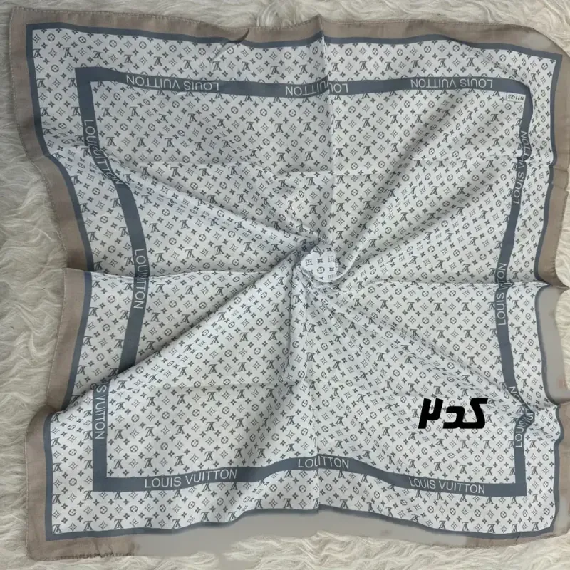 مینی اسکارف آبی نخ طرحبندی قواره 65×65 مناسب استفاده روزمره