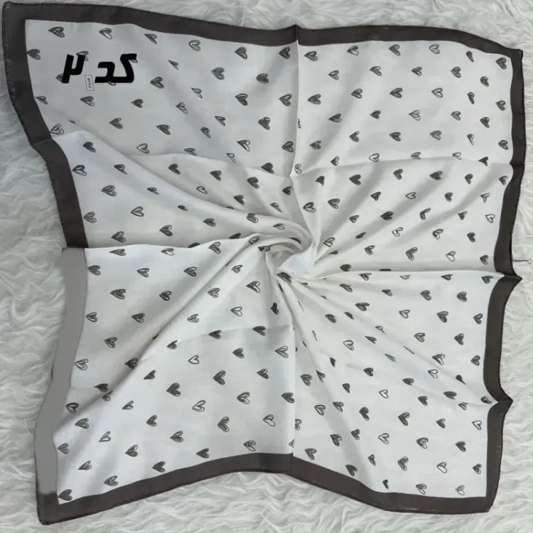 مینی اسکارف قهوهای نخ طرحبندی 65×65 سانتیمتر بدون آبرفت و رنگ رفت
