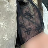 شال توری پاپیونی دور دانتل مناسب استفاده روزمره قواره 185 در 63 سانت