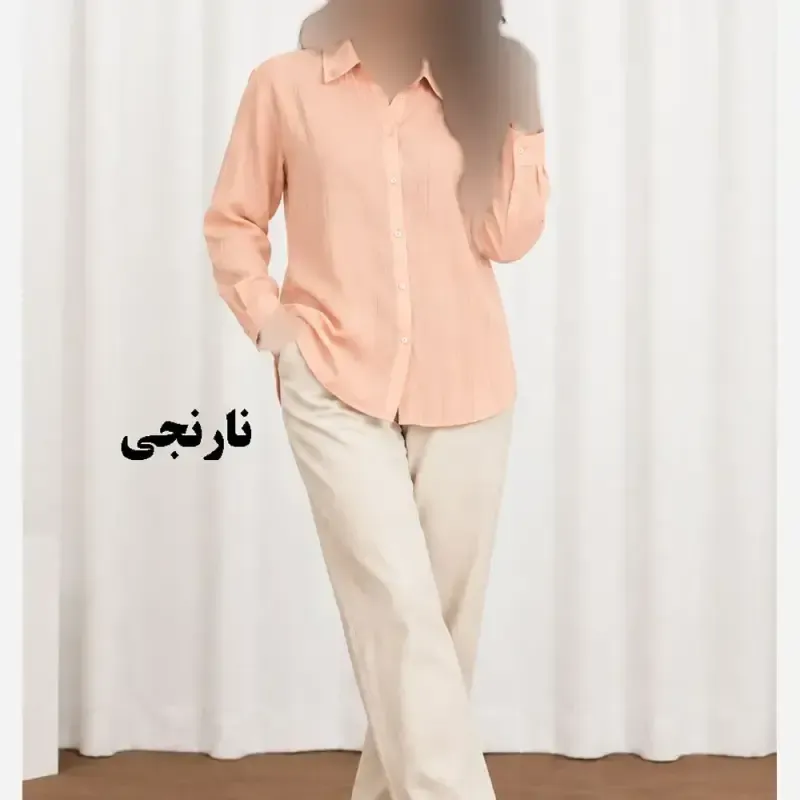 شومیز حریر شیشهای دکمهدار زنانه و دخترانه فری سایز مناسب تا سایز 50
