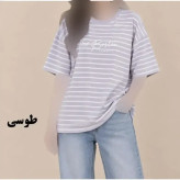 تیشرت باکسی رینگی نخ پنبه زنانه و دخترانه فری سایز مناسب تا سایز 50