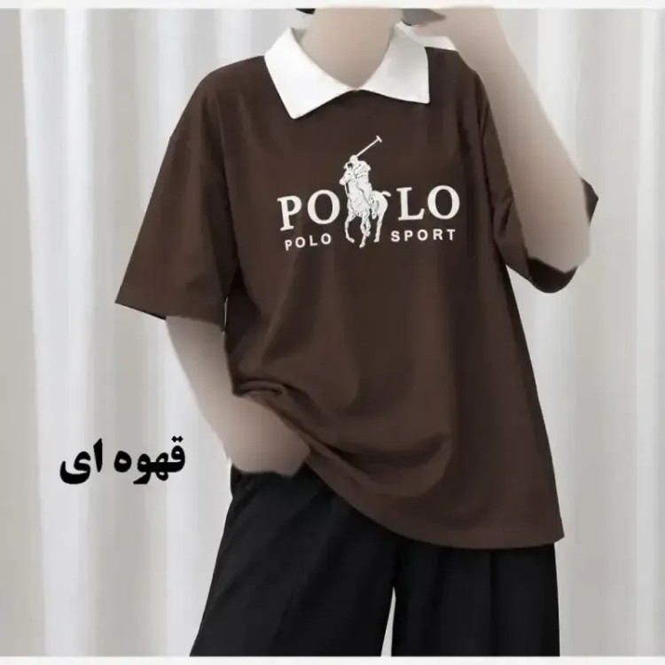 تیشرت باکسی پولوشرت زنانه نخ پنبه فری سایز