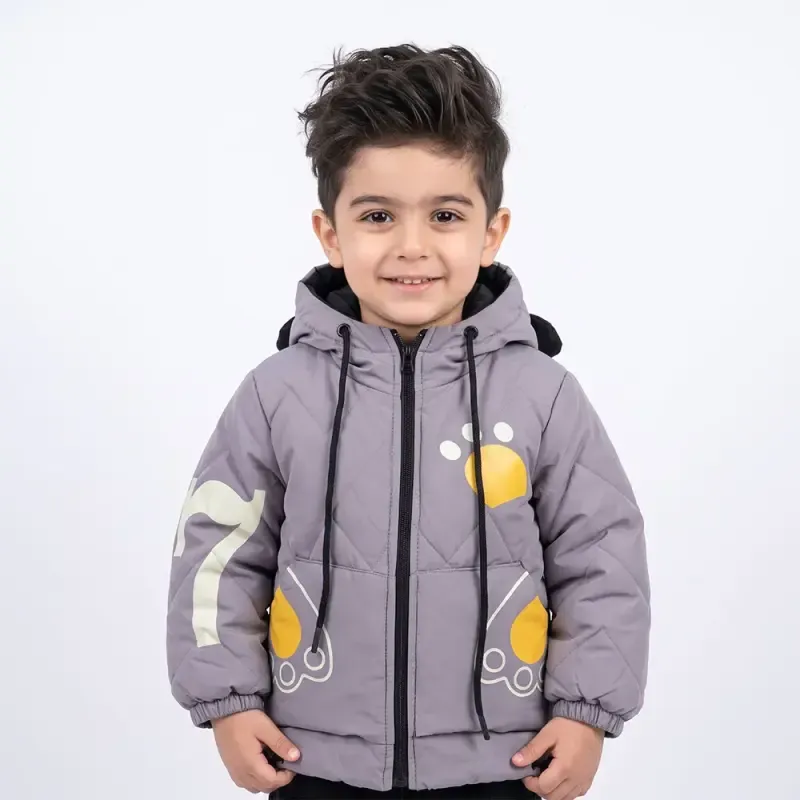 کاپشن پسرانه برزنتی طوسی پاییزه و زمستانه