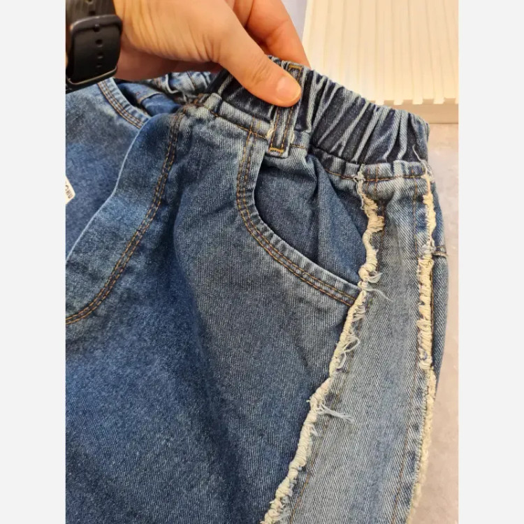 ست پاییزه بچگانه بلوز دورس و شلوار جین بگ سایز 50 تا 65