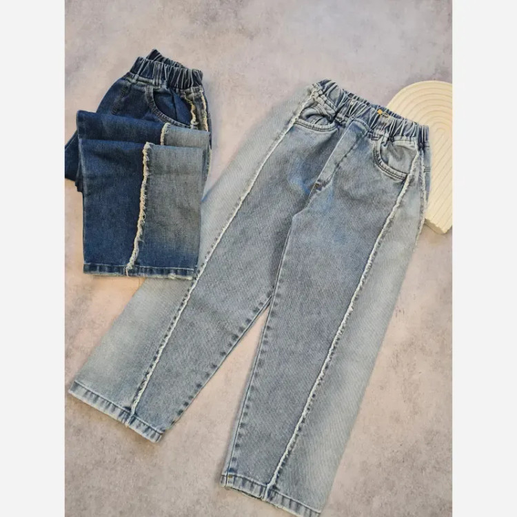 ست پاییزه بچگانه بلوز دورس و شلوار جین بگ سایز 50 تا 65