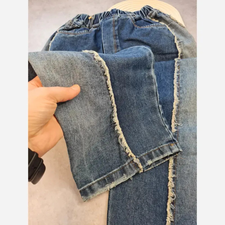 ست پاییزه بچگانه بلوز دورس و شلوار جین بگ سایز 50 تا 65