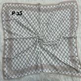 مینی اسکارف نخی نسکافه ای طرح دار قواره 65 در 65 سانتی متر