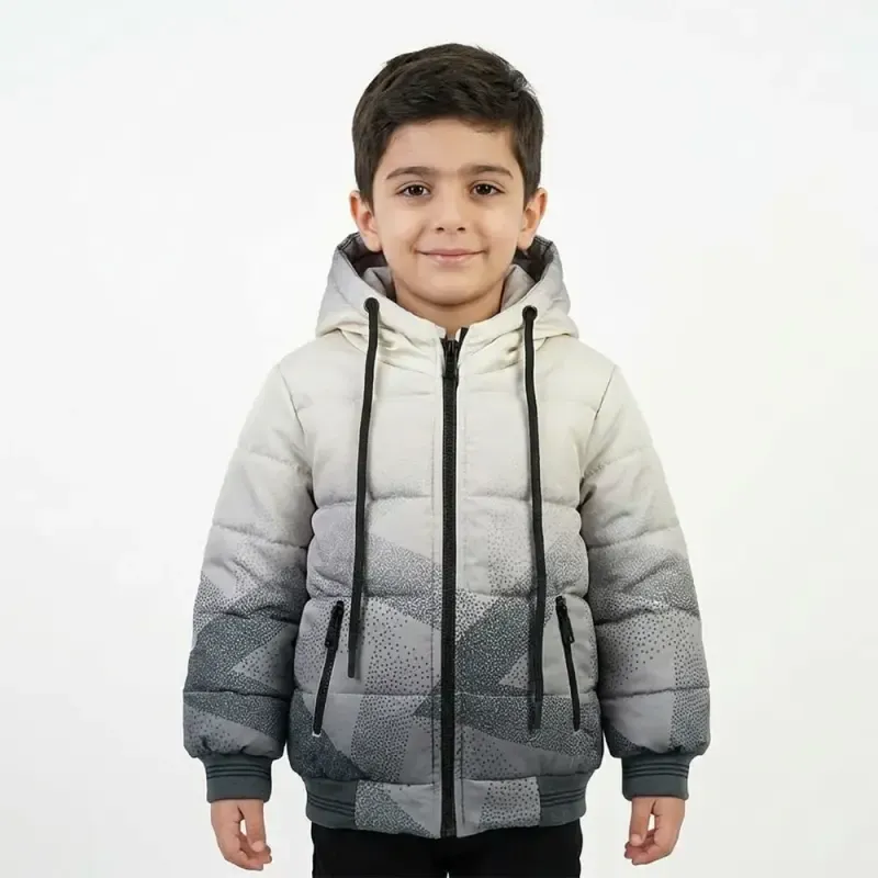 کاپشن پسرانه برزنتی آبرنگی طوسی پاییزه و زمستانه