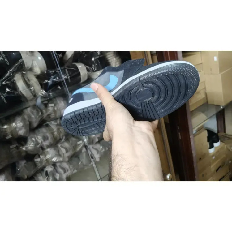 کفش اسپرت مردانه نایک جردن بزرگ پا مشکی آبی مناسب پیاده روی