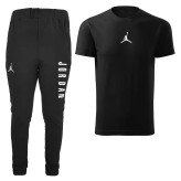 ست تی شرت و شلوار مردانه رنگ مشکی پنبه نخ دو تکه